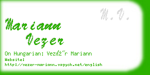 mariann vezer business card